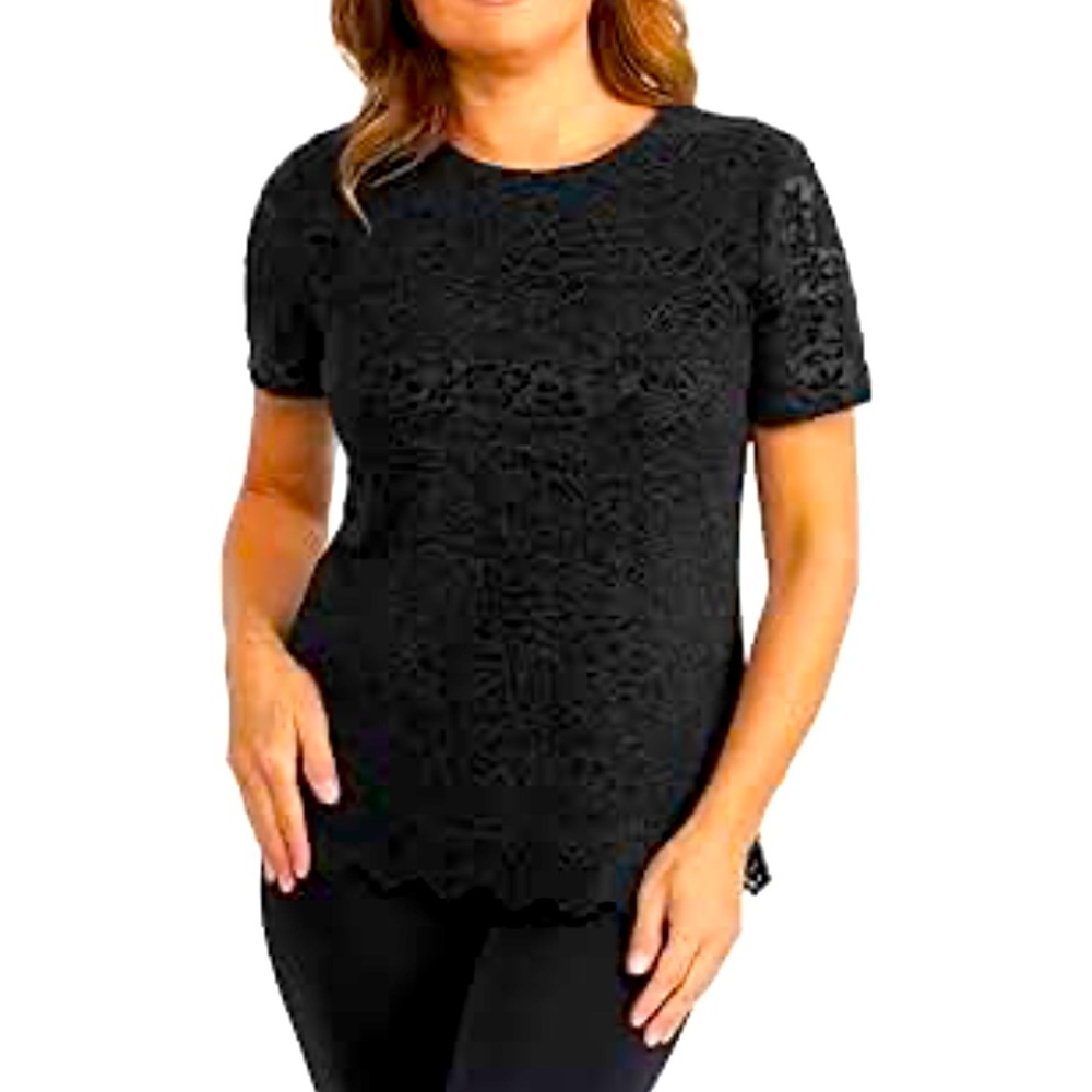 Teddi Rose Lace Top NWT Black Size M